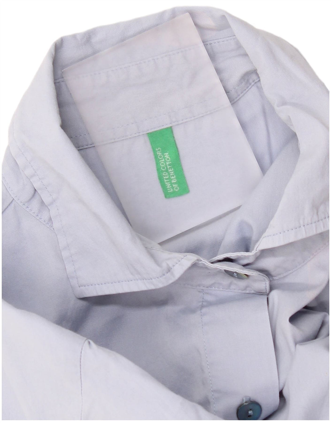 Benetton kortærmet skjorte til kvinder UK 12 Medium Blue