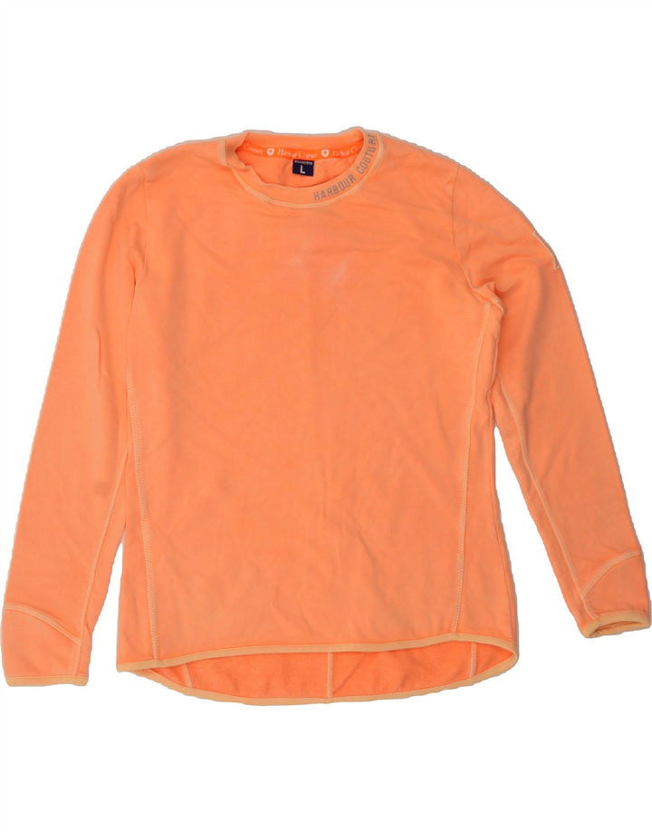 VINTAGE Womens Top Long Sleeve UK 16 Large Orange Cotton Vintage Vintage and Second-Hand Vintage from Messina Hembry 