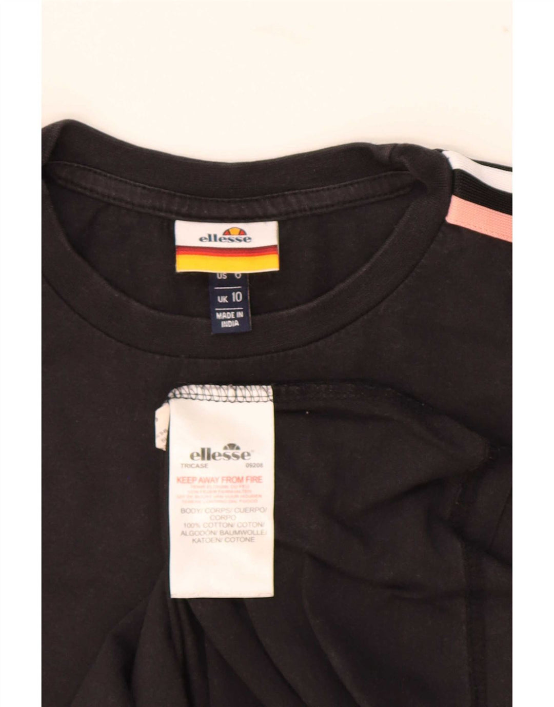 Ellesse Womens Oversized T-Shirt Top UK 10 Small Black Bomuld