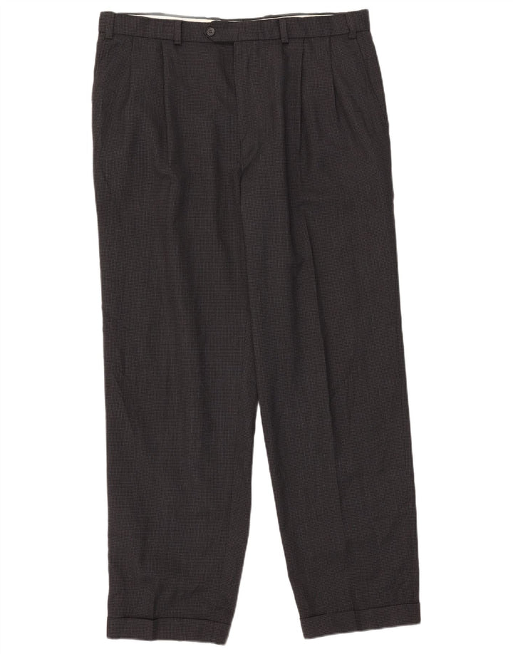 Marks & Spencer Herre Pegged Suit Bukser W38 L31 Grå Houndstooth