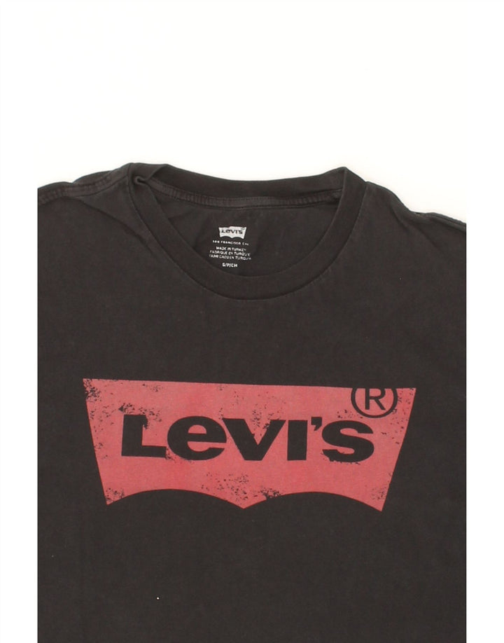 LEVI'S Mens Graphic T-Shirt Top Small Black Vintage Levi's and Second-Hand Levi's from Messina Hembry 