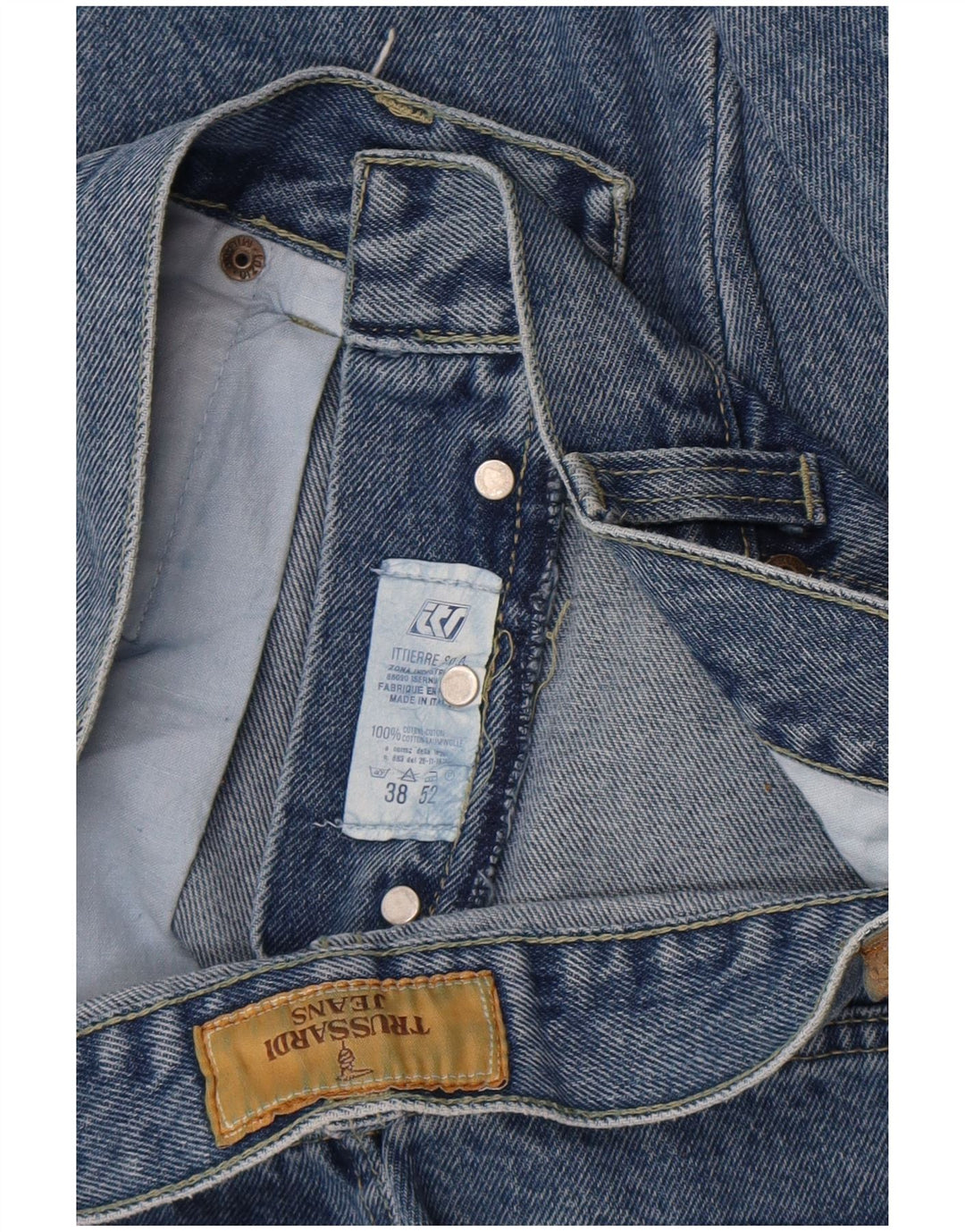 Trussardi lige jeans til kvinder W38 L29 blå bomuld
