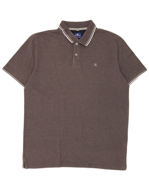 Champion herre poloshirt XL grå bomuld