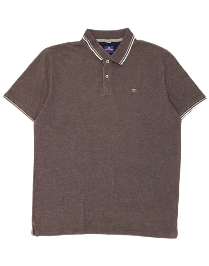 Champion herre poloshirt XL grå bomuld
