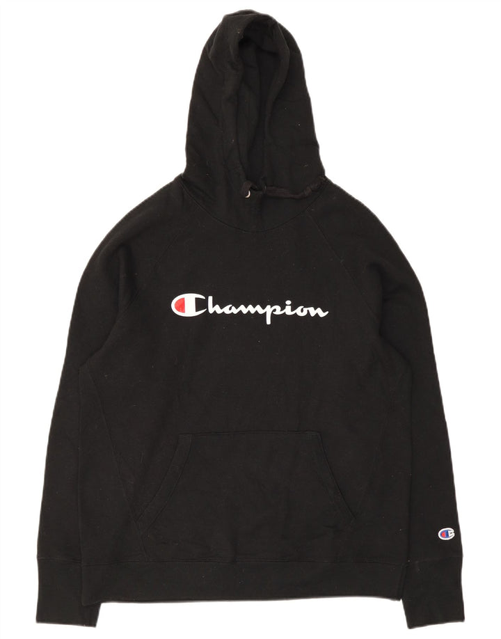 Champion Herre grafisk hættetrøje Jumper Medium Sort Polyester