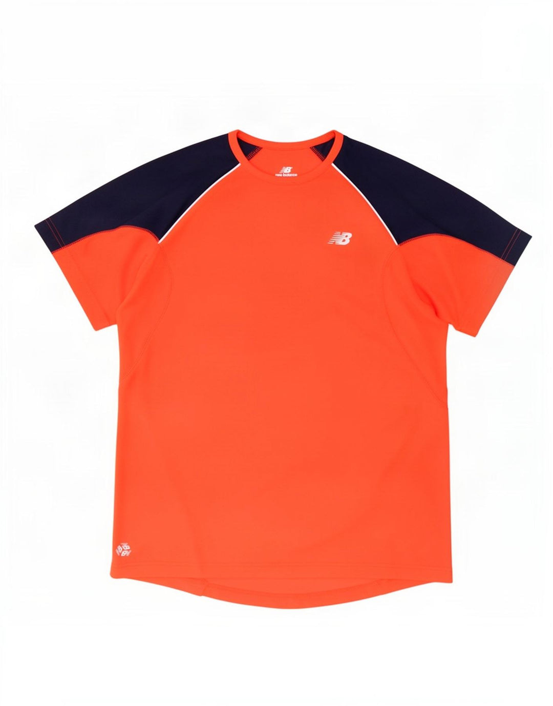 New Balance Herre T-Shirt Top XL Rød Colourblock Polyester