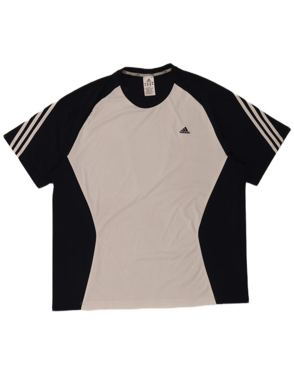 Adidas Herre Clima 365 T-Shirt Top 2XL Hvid Colourblock Polyester