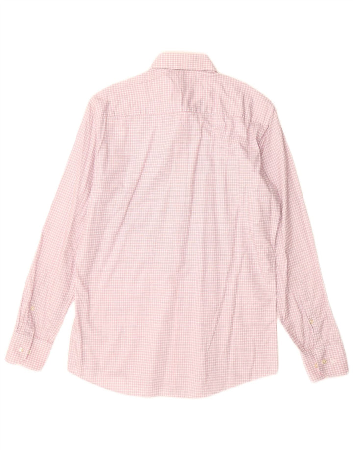 Roy Robson Herre Regular Fit skjorte str. 39 15 1/2 Medium Pink ternet bomuld