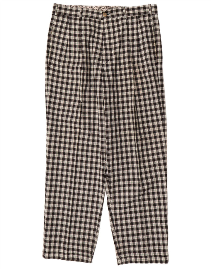 Ciao Herre Pegged Chino Bukser IT 52 XL W34 L31 Sort Gingham Polyester