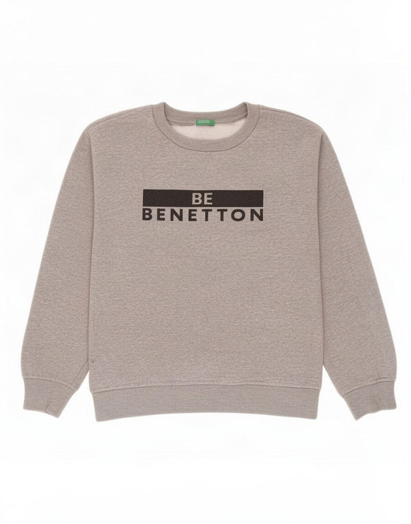 Benetton Boys Grafisk Sweatshirt Jumper 10-11 år XL Grå Bomuld