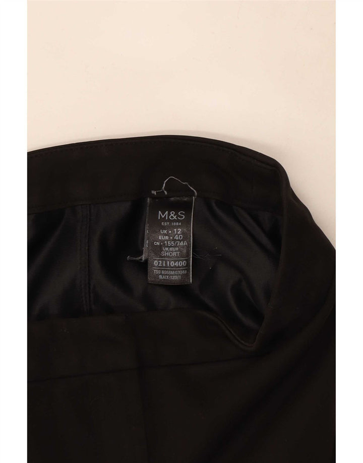 Marks & Spencer Dame Straight Cropped Trousers UK 12 Medium W30 L25 Black