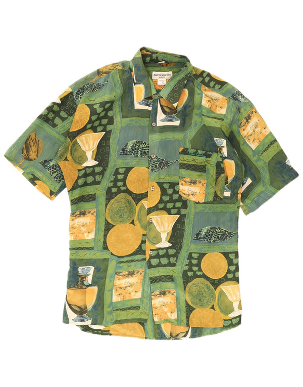 Pierre Cardin Herre abstrakt mønster skjorte størrelse 43/44 Large Flerfarvet