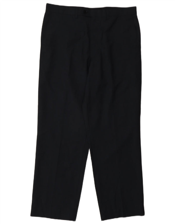 Marks & Spencer Straight Casual bukser til mænd W34 L29 Marineblå uld