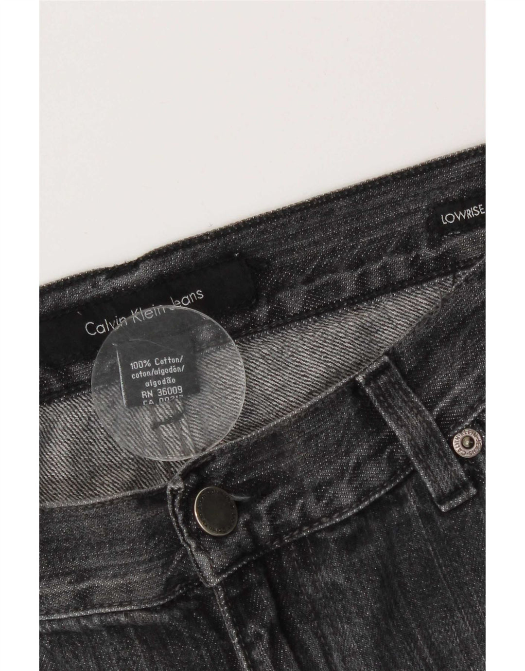 Calvin Klein Dame Jeans med lav talje Bootcut W30 L30 Grå Bomuld