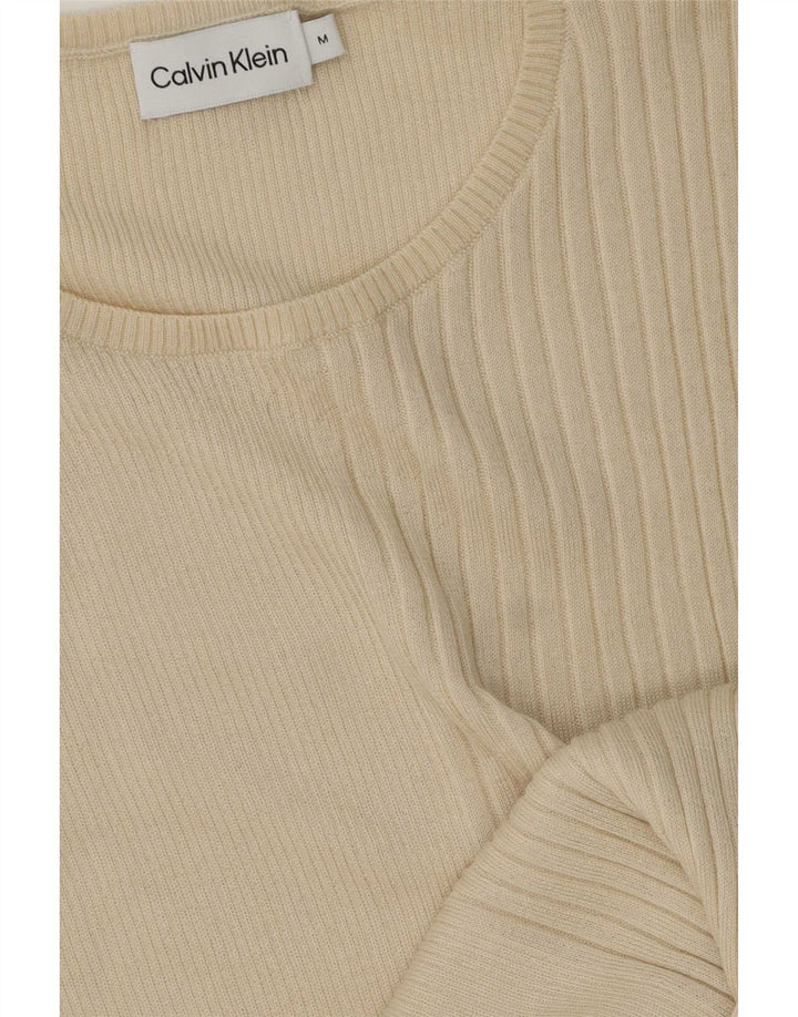 Calvin Klein Dame Longline Vest Tank Top UK 14 Medium Beige