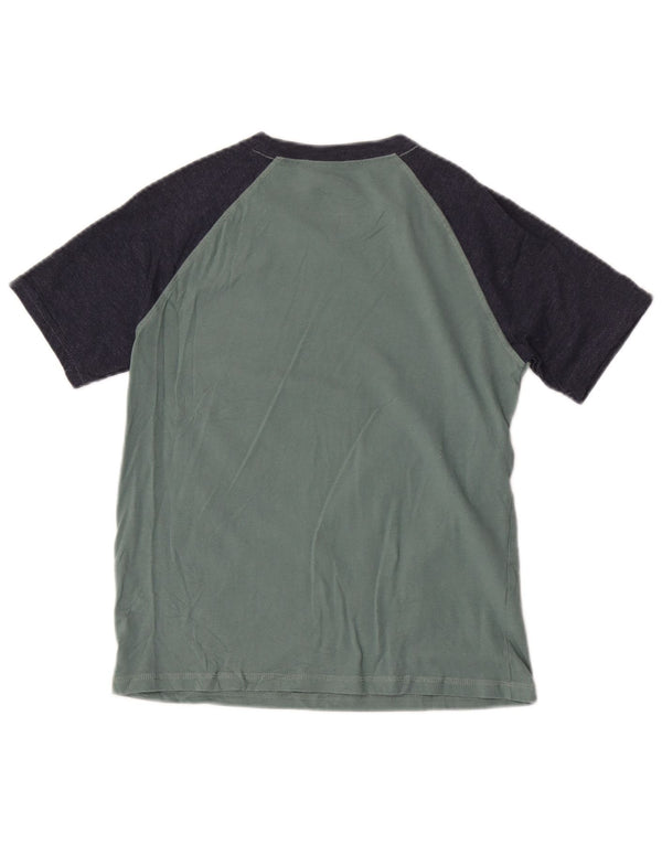 Tommy Hilfiger Boys T-Shirt Top 10-11 år Medium Grøn Colourblock Bomuld