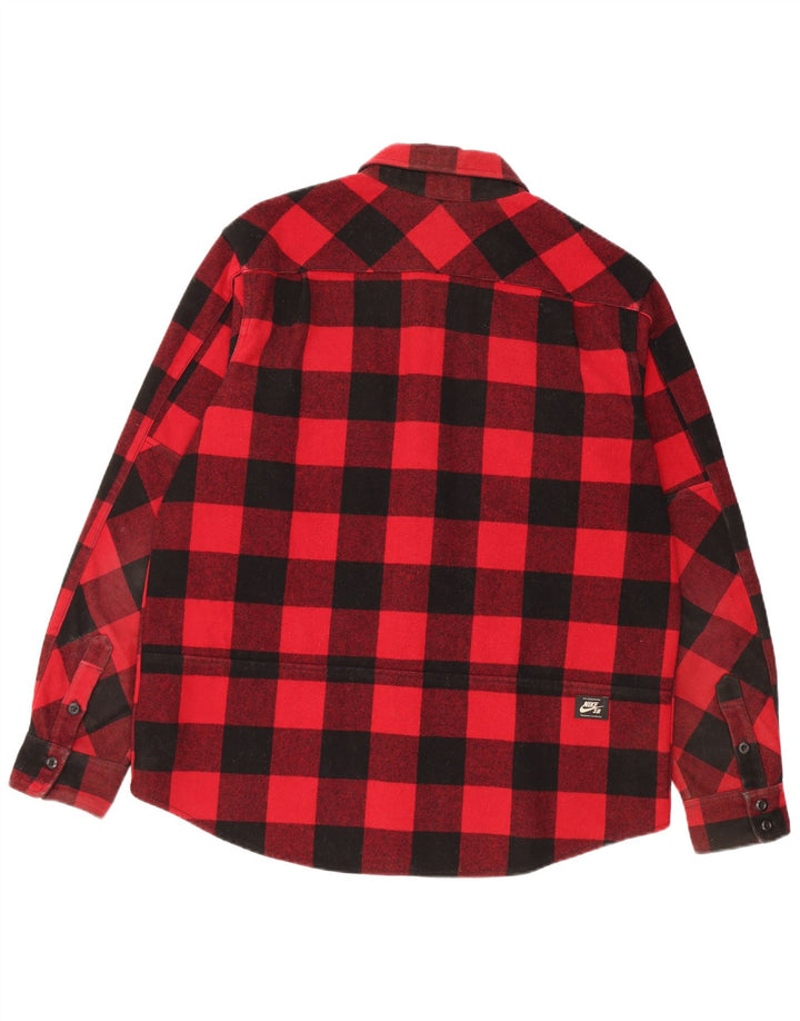 Nike skovhugger flannelskjorte til mænd XL Rød Gingham Wool