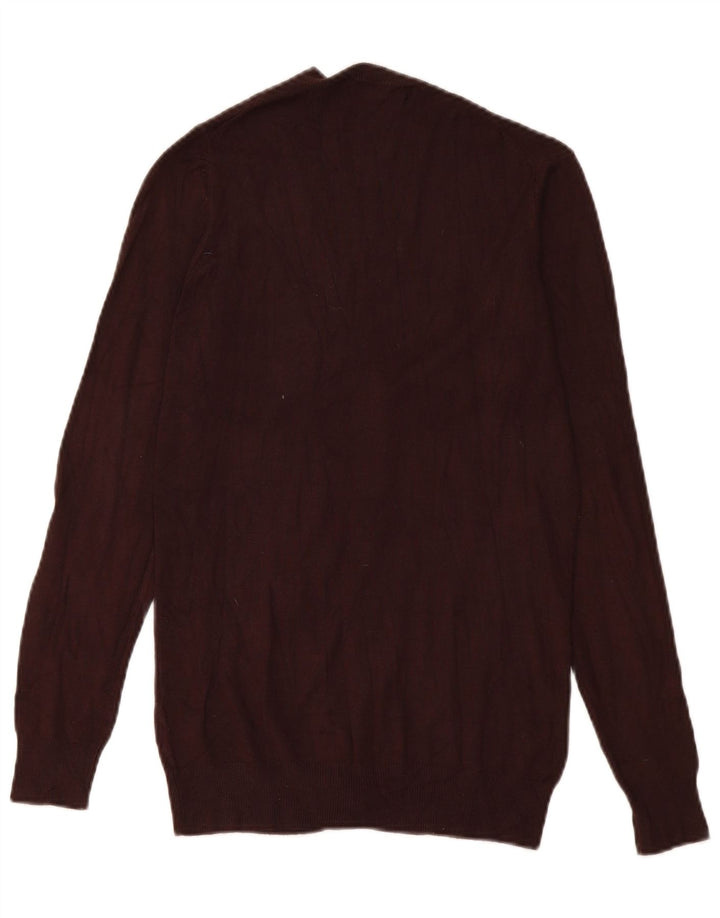 Zara Dame Cardigan Sweater UK 12 Medium Brown Viscose