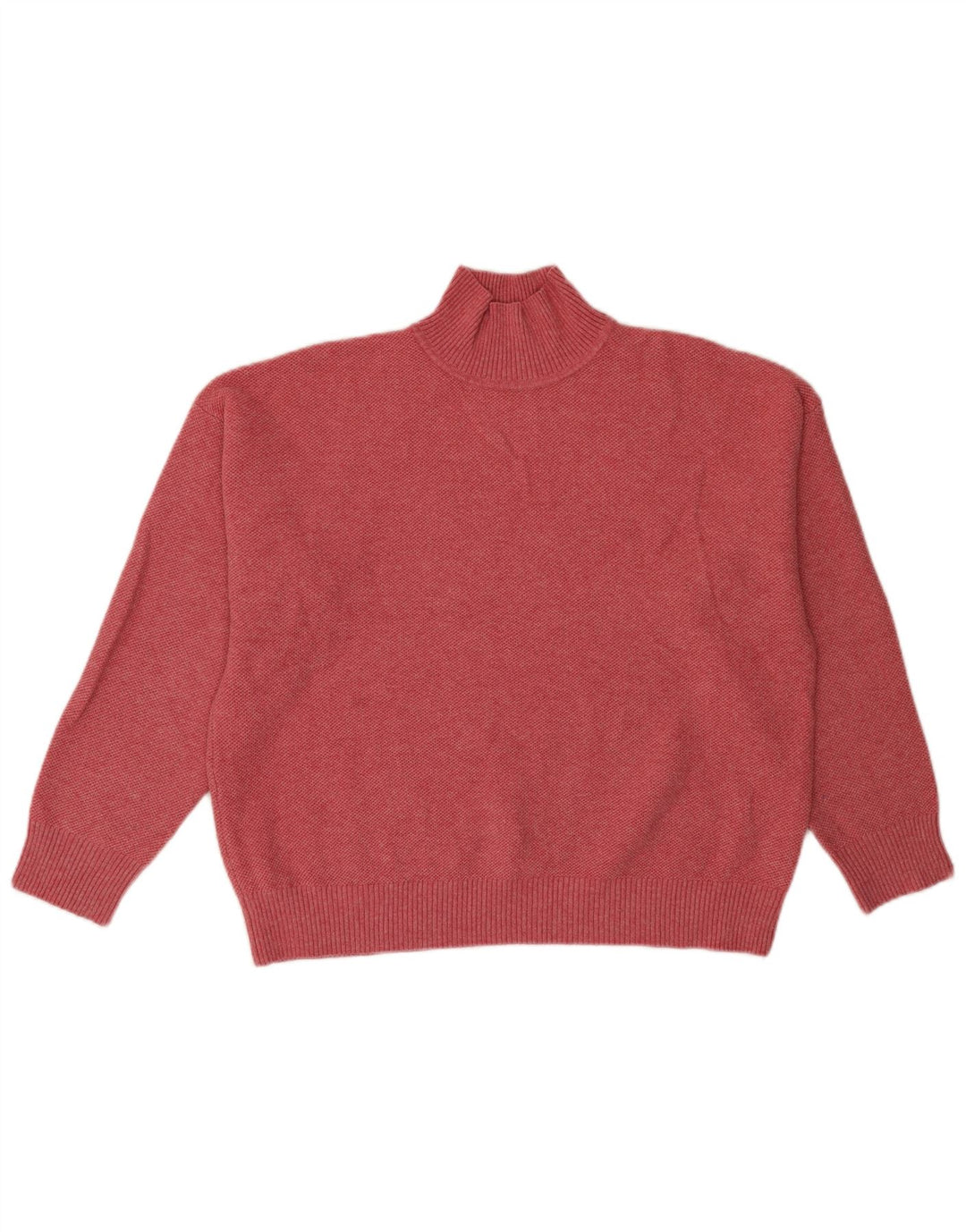 MARKS & SPENCER Mens Turtle Neck Jumper Sweater Medium Pink Polyester