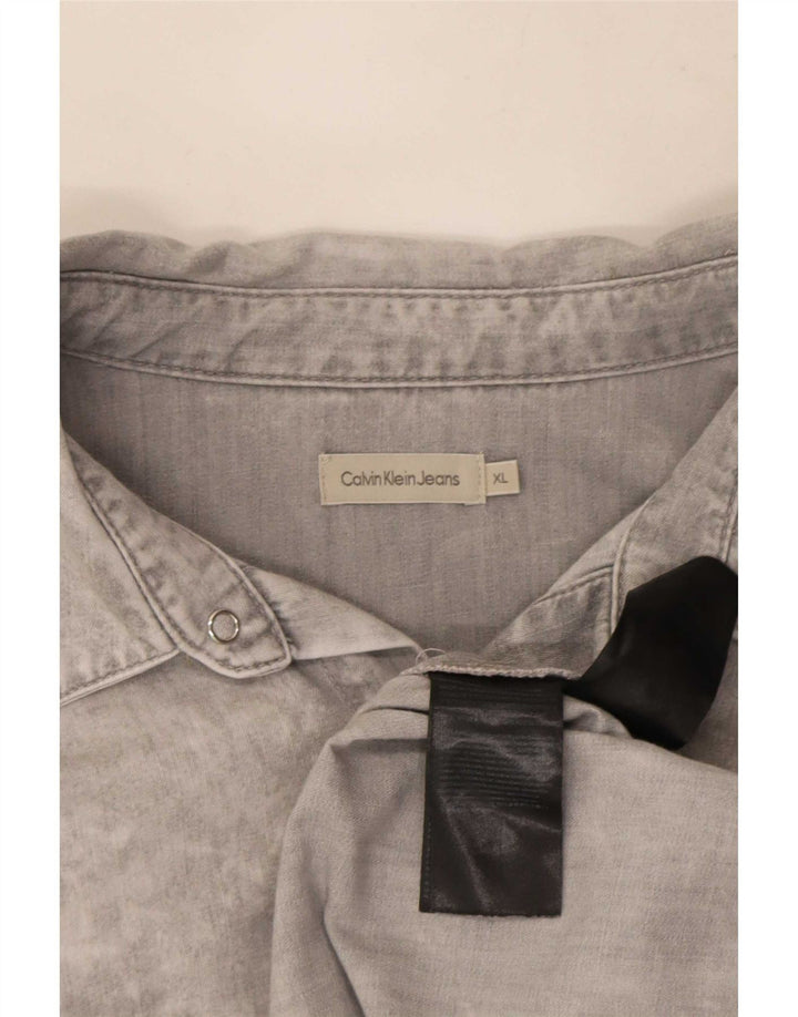 Calvin Klein Jeans Herre Denim Shirt XL Grå Bomuld