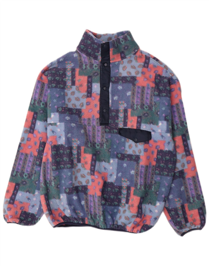 Rifle Herre Button Neck Fleece Jumper XL Flerfarvet Patchwork Polyester