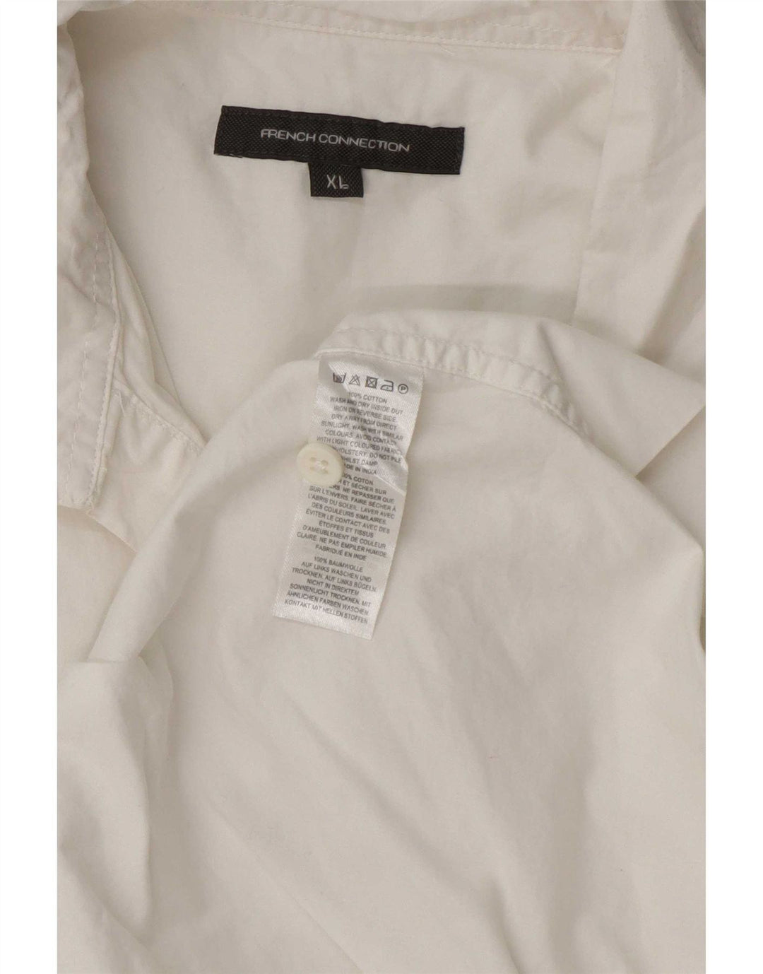 French Connection Dame 3/4 ærmet oversized pullover skjorte UK 18 XL Hvid
