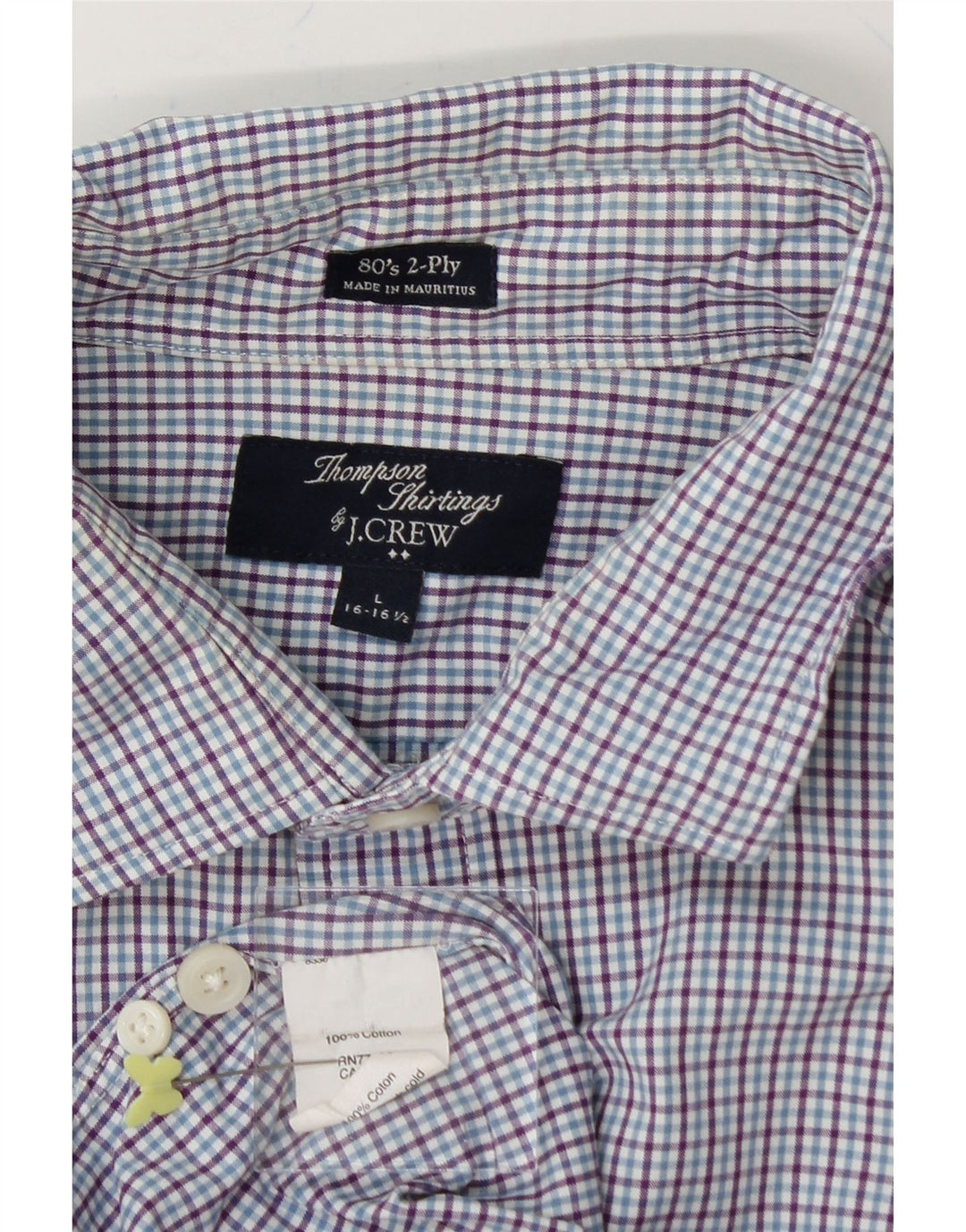 J. CREW Mens Thompson Shirt Size 16 16 1/2 Large Blue Check Vintage J. Crew and Second-Hand J. Crew from Messina Hembry 