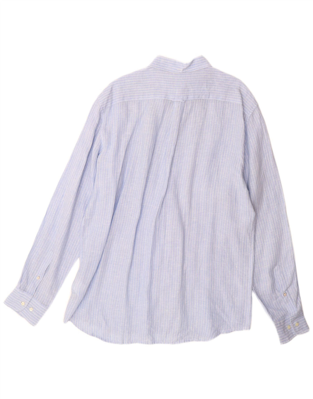 Gant herre Regular Fit skjorte størrelse 43/44 17 1/2 XL Blå nålestribet hør