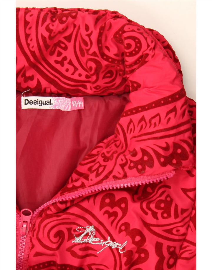 Desigual Piger Polstret Jakke 13-14 År Rød Paisley