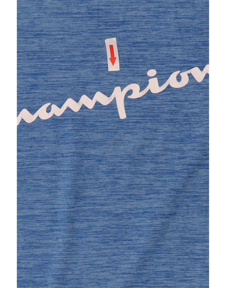 Champion Boys Grafisk T-Shirt Top 10-11 år Blå Flecked Polyester