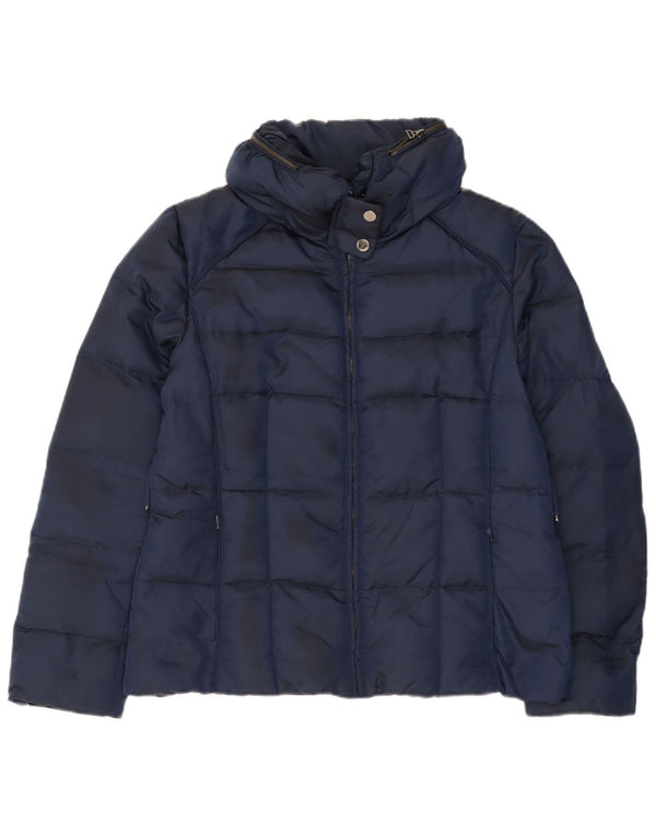 Zara polstret jakke til kvinder UK 18 XL marineblå nylon