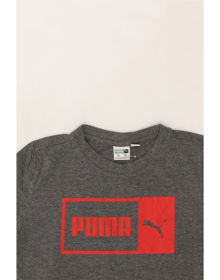 PUMA Boys Graphic T-Shirt Top 7-8 Years Small  Grey Vintage Puma and Second-Hand Puma from Messina Hembry 