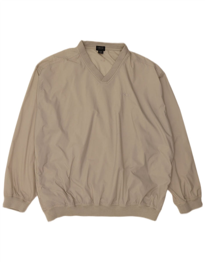 Izod Herre Loose Fit Pullover Træningsdragt Top XL Grå Nylon