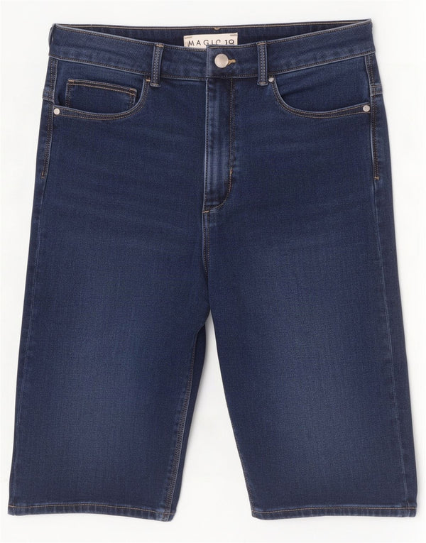 Marks & Spencer Dame Magic Denim Shorts UK 12 Medium W28 Navy Blue