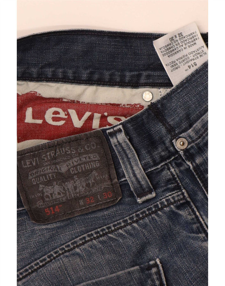 Levi's Herre 514 Straight Jeans W32 L30 Blå Bomuld