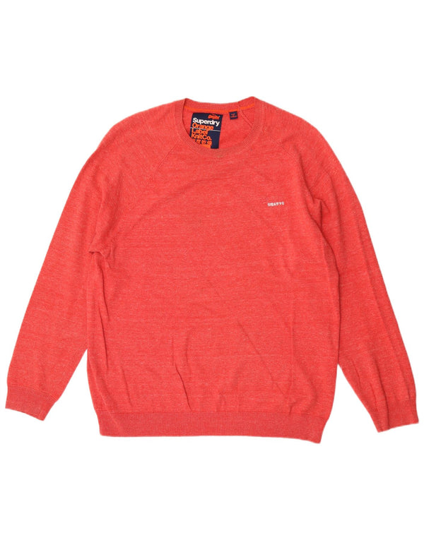 Superdry Herre sweater med rund hals XL rød bomuld