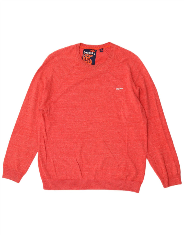 Superdry Herre sweater med rund hals XL rød bomuld