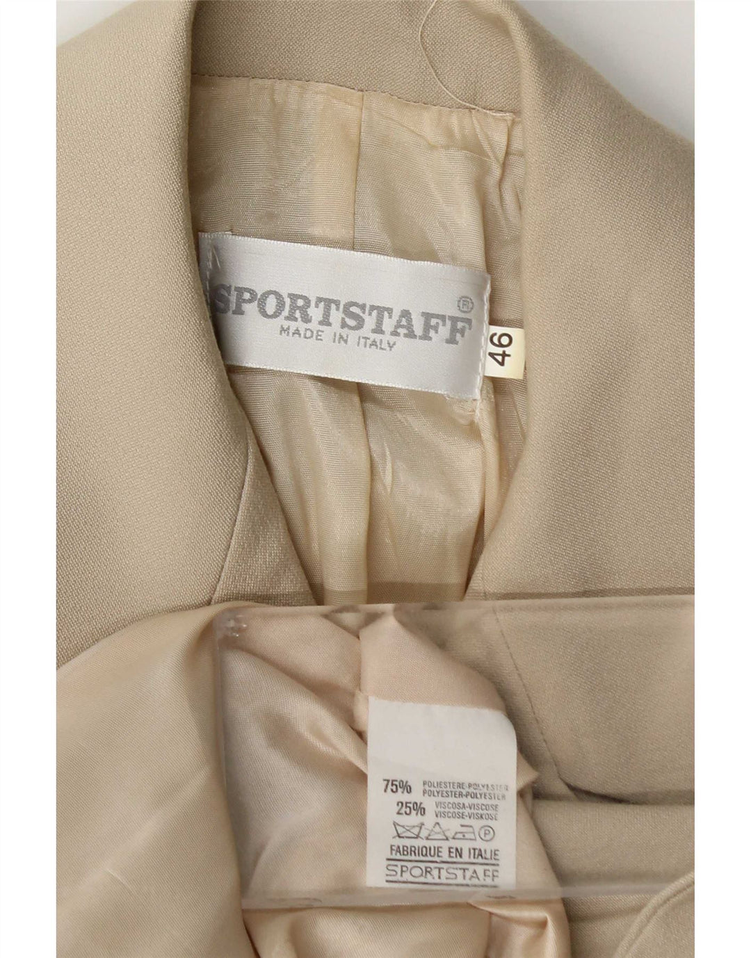 Sport Staff Dame Dobbeltradet Blazer Jacket IT 46 Stor Beige