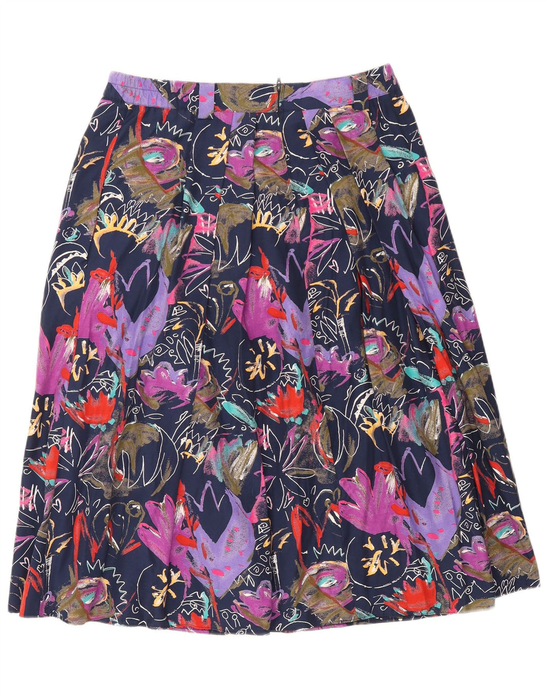 Vintage Kvinders abstrakt mønster Flared Skirt EU 42 Large W30 Multicolored