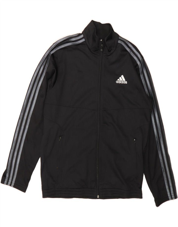 ADIDAS Mens Graphic Tracksuit Top Jacket UK 38/40 Medium Black Polyester Vintage Adidas and Second-Hand Adidas from Messina Hembry 