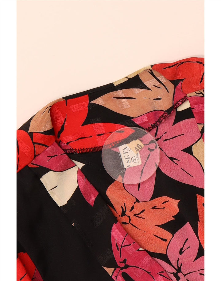 VINTAGE Womens Blazer Jacket IT 46 Large Multicoloured Floral