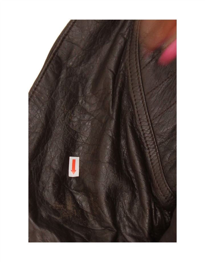 VINTAGE Mens Leather Jacket IT 52 XL Brown Vintage Vintage and Second-Hand Vintage from Messina Hembry 
