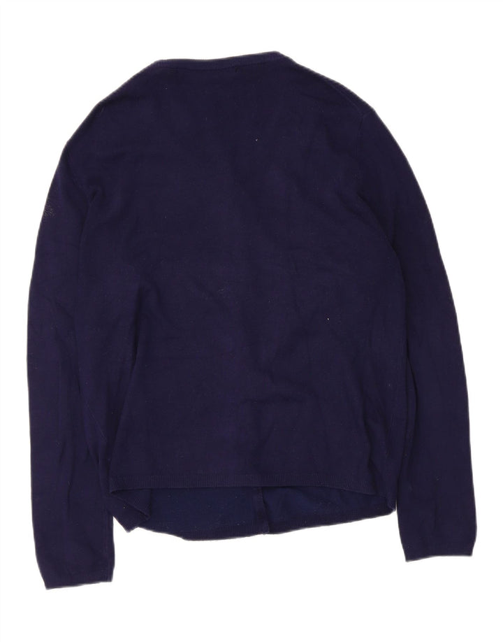 Zara Dame Cardigan Sweater UK 14 Large Navy Blue