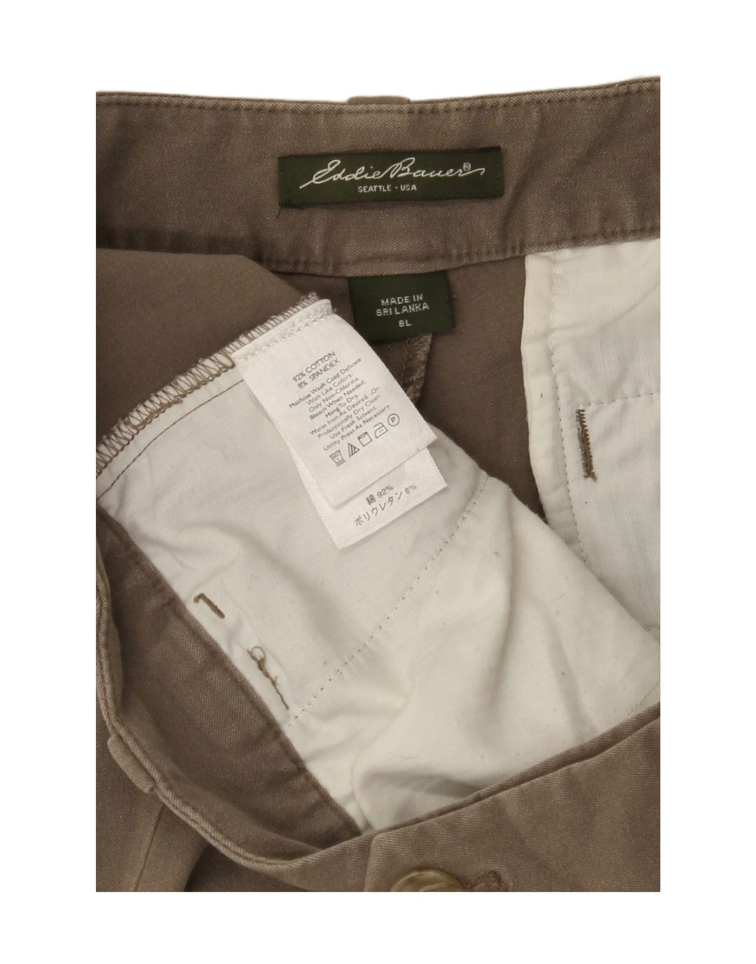 EDDIE BAUER Womens Straight Casual Trousers US 8 Medium W32 L33 Brown Vintage Eddie Bauer and Second-Hand Eddie Bauer from Messina Hembry 