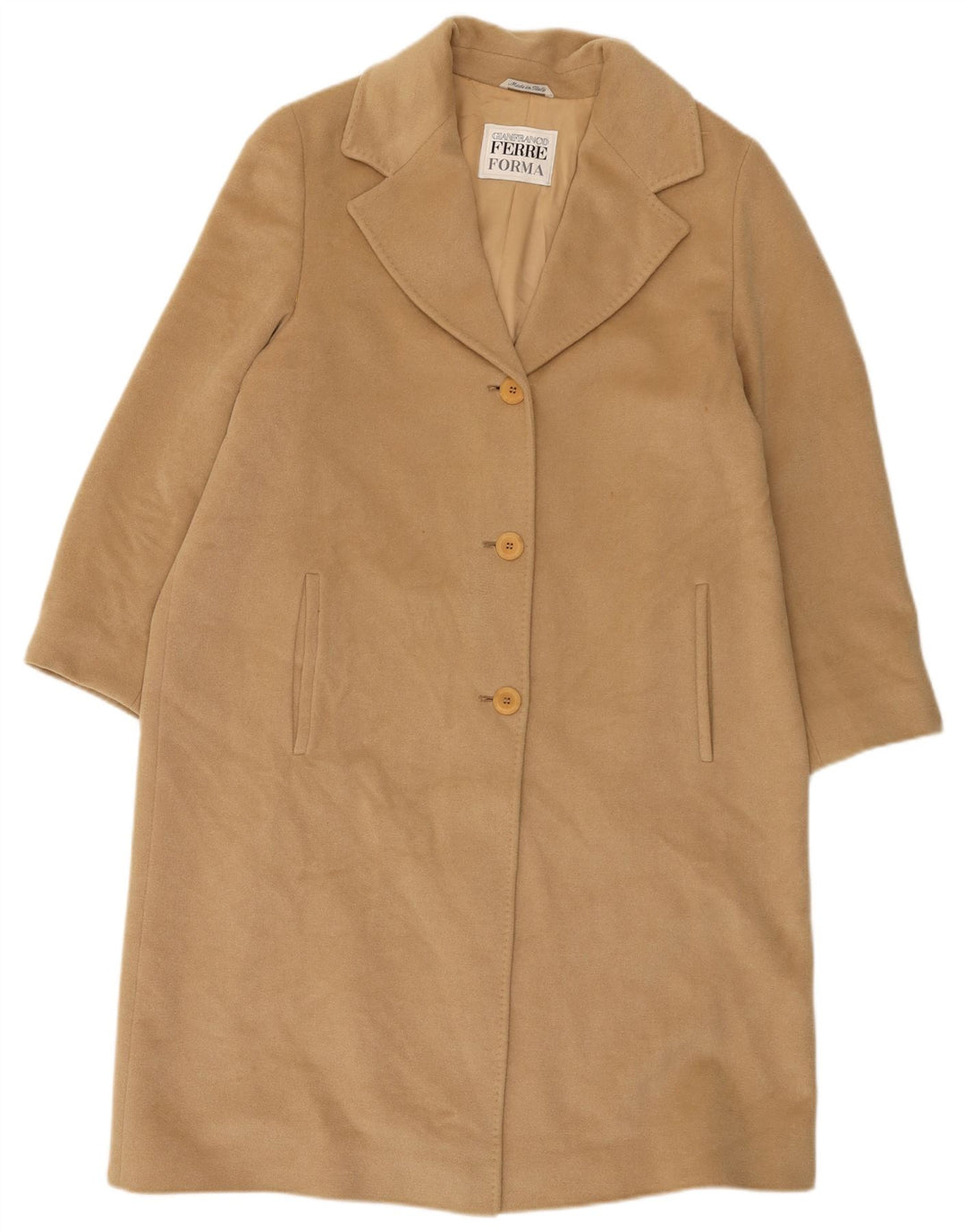 Gianfranco Ferre Dame Overfrakke UK 16 Large Beige