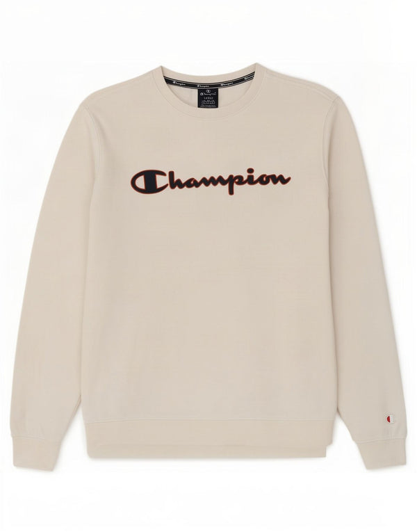 Champion Mens Graphic Sweatshirt Jumper Large White Cotton