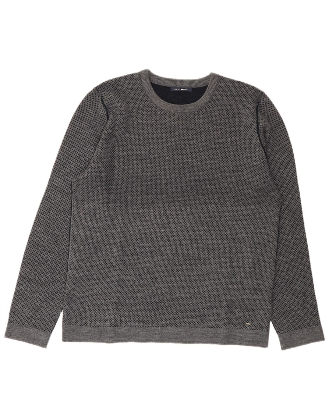 Gas Herre Crew Neck Jumper Sweater XL Grå Flecked Wool