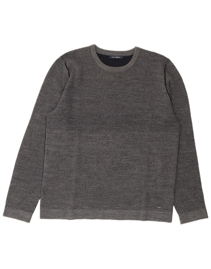 Gas Herre Crew Neck Jumper Sweater XL Grå Flecked Wool