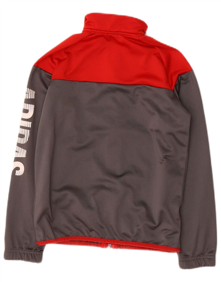 ADIDAS drenge grafisk træningsdragt topjakke 9-10 år grå farveblok