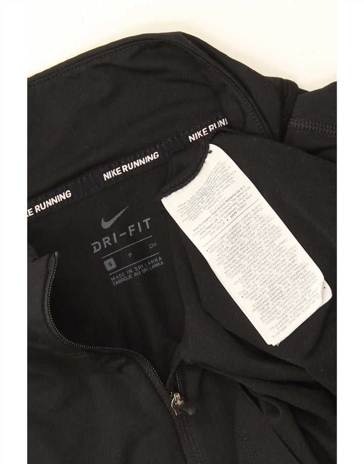 Nike Dame Dri Fit Pullover med lynlås-hals Træningsdragt Top UK 10 Lille Sort